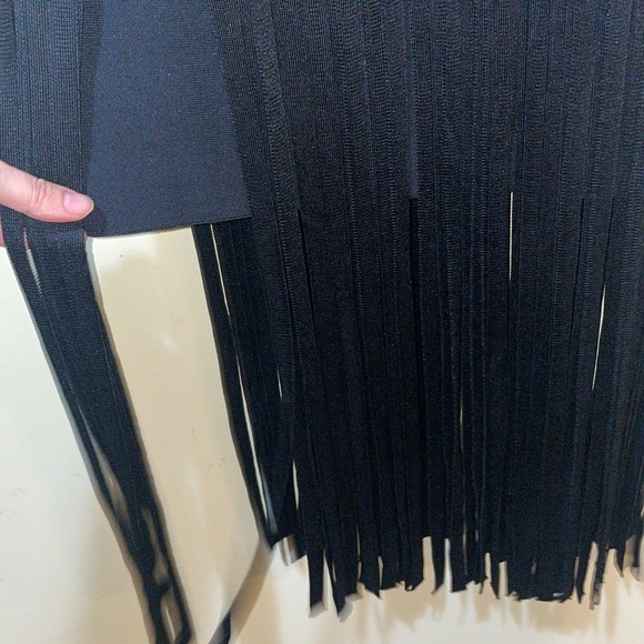 Women’s New Herve Leger x Forever 21 Transparent Black Bustier Fringe Bustier Ba - Picture 7 of 14